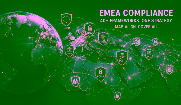 EMEA compliance frameworks: the complete guide to GDPR, NIS2, DORA, and 40+ regional mandates